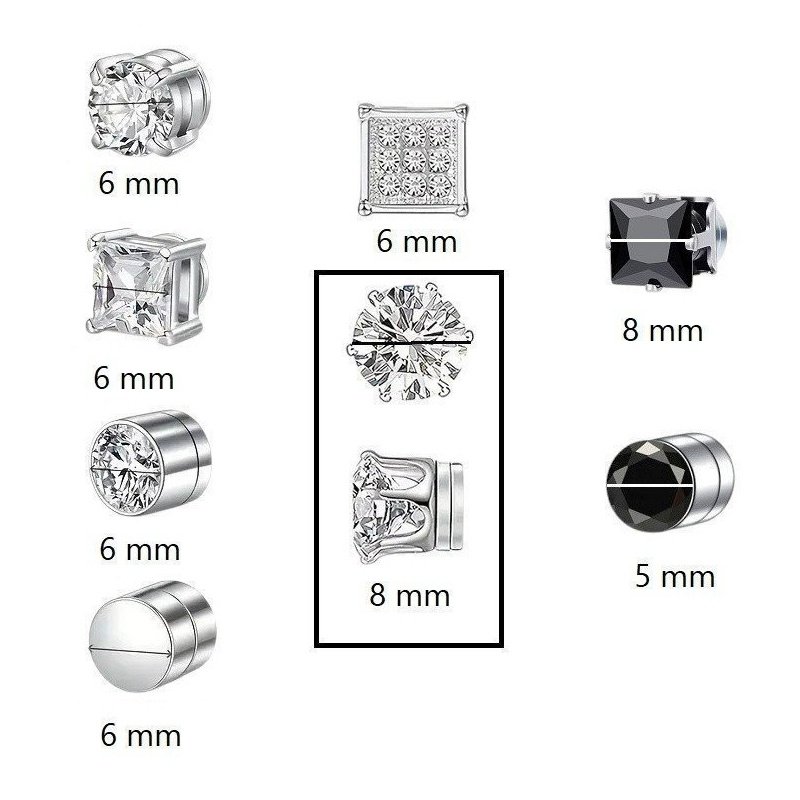 PENDIENTES MAGNÉTICOS VARIOS MODELOS ACERO INOX