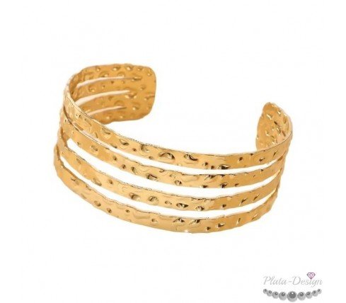 pulseras arena roja acero y oro