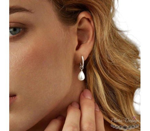 PENDIENTES AROS CON PERLA DESMONTABLE