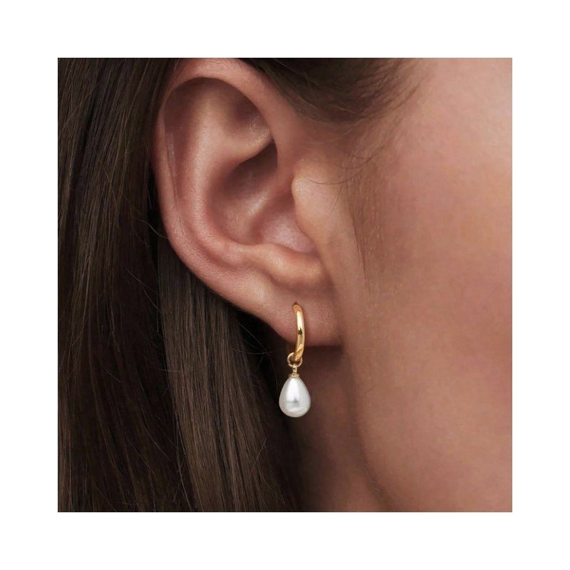 PENDIENTES AROS CON PERLA DESMONTABLE