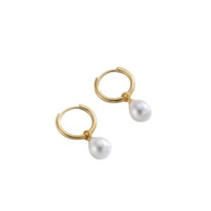 pendientes perlas y oro para novias baratos