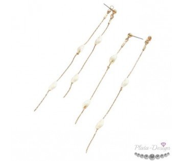 PENDIENTES LARGOS DOBLES CON CARACOLAS