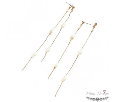 PENDIENTES LARGOS DOBLES CON CARACOLAS