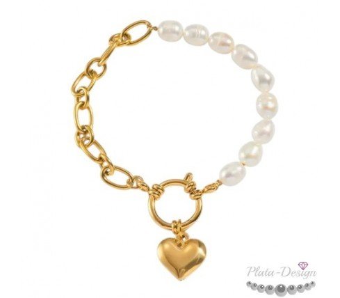 pulsera perlas corazon personalizado