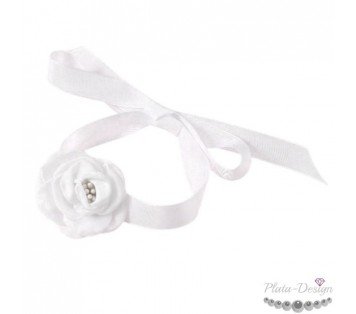 PULSERA BRAZALETE RASO CON FLOR PARA NOVIA