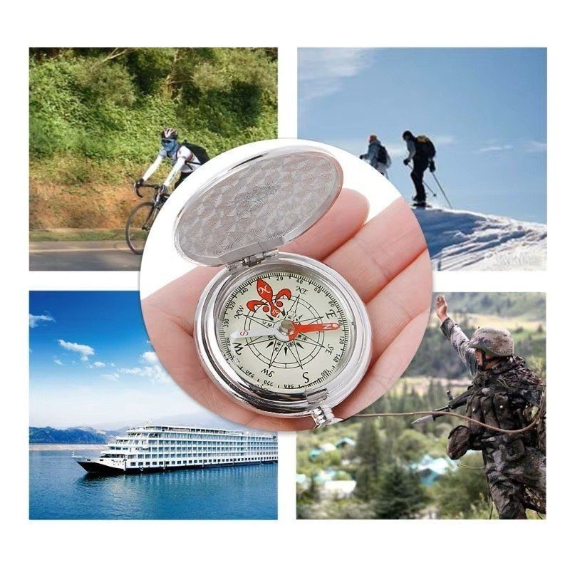 BRÚJULA CON TAPA ESTILO RELOJ DE BOLSILLO, LUMINESCENTE