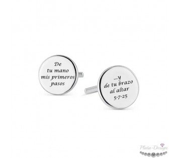 gemelos personalizados de plata
