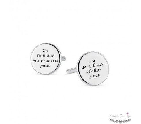 gemelos personalizados de plata