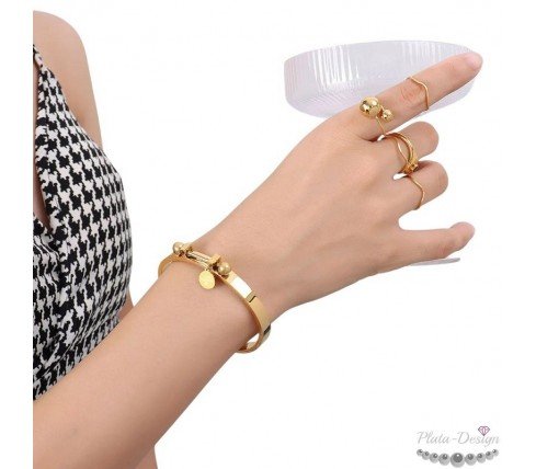 PULSERA RÍGIDA PARA GRABAR CON MINI CHAPITA