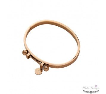 pulsera brazalete cartier acero y oro rosa