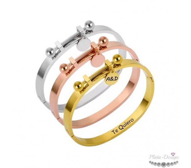 PULSERA RÍGIDA PARA GRABAR CON MINI CHAPITA PULSERA RÍGIDA PARA GRABAR CON MINI CHAPITA