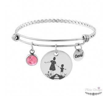 pulsera con medallitas personalizadas para madres