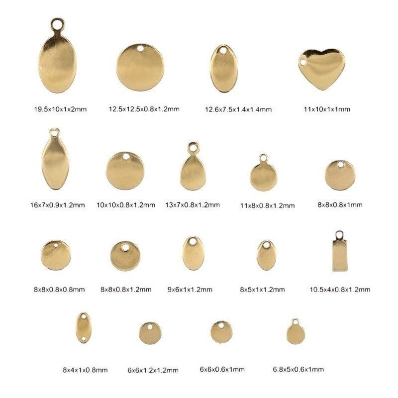 MINI ETIQUETAS PERSONALIZADAS PARA JOYERÍA ACERO Y ORO