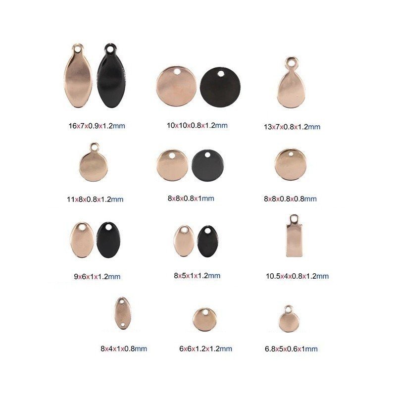 MINI ETIQUETAS PERSONALIZADAS PARA JOYERÍA ACERO Y ORO