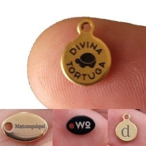 mini etiquetas acero con logotipo personalizado para joyas