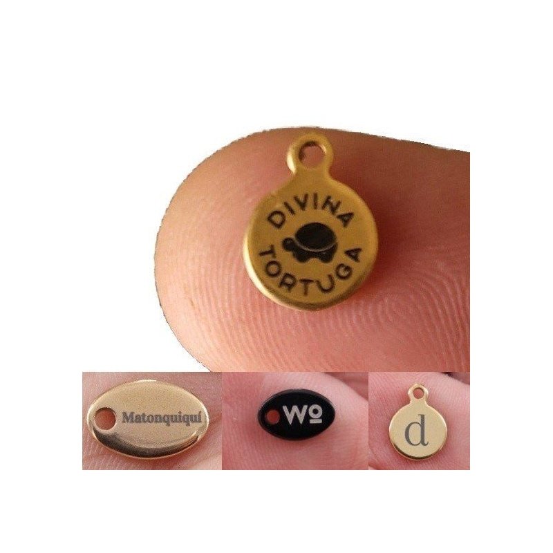 MINI ETIQUETAS PERSONALIZADAS PARA JOYERÍA ACERO Y ORO