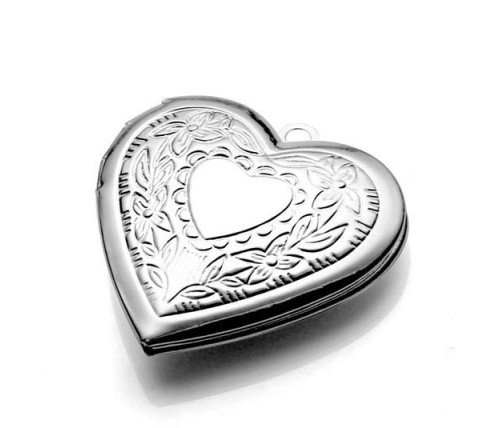 COLGANTE RELICARIO FOTOS CORAZÓN CON PLATA 925