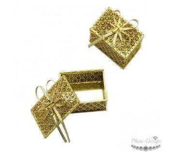 caja regalo cofre dorado para joyas