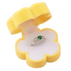 caja regalo margarita amarilla para joyas