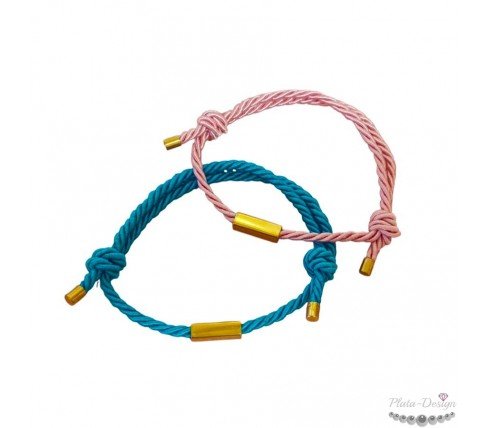 pulseras cuerda trenzada de colores personalizadas
