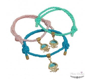 PULSERA CON CHARM DE MEDUSA, VARIOS COLORES