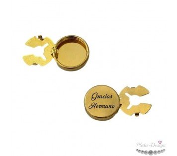 cubrebotones dorados personalizados para padres