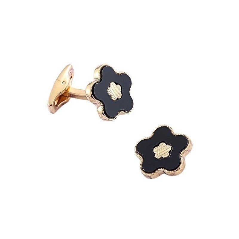 GEMELOS DORADOS DE DISEÑO FLOR PERSONALIZADOS