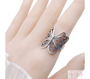 anillo mariposa plata talla ajustable