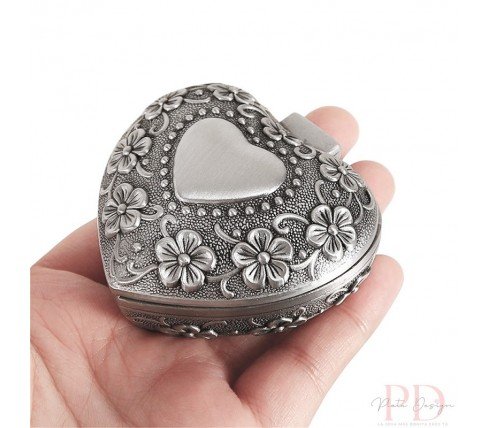 JOYERO CORAZÓN PLATA VINTAGE PERSONALIZADO