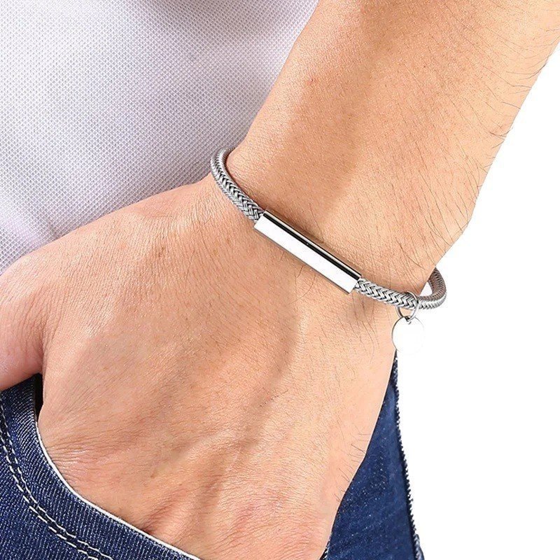 PULSERA CUERDA CON ENTREPIEZA PERSONALIZADA