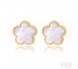 PENDIENTES FLOR Y NÁCAR ACERO Y ORO PENDIENTES FLOR Y NÁCAR ACERO Y ORO