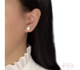 PENDIENTES FLOR Y NÁCAR ACERO Y ORO PENDIENTES FLOR Y NÁCAR ACERO Y ORO