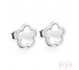 PENDIENTES FLOR Y NÁCAR ACERO Y ORO PENDIENTES FLOR Y NÁCAR ACERO Y ORO