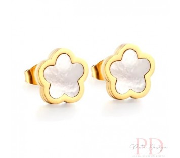 pendientes flor louis vuitton acero y oro