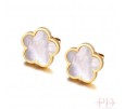 PENDIENTES FLOR Y NÁCAR ACERO Y ORO PENDIENTES FLOR Y NÁCAR ACERO Y ORO