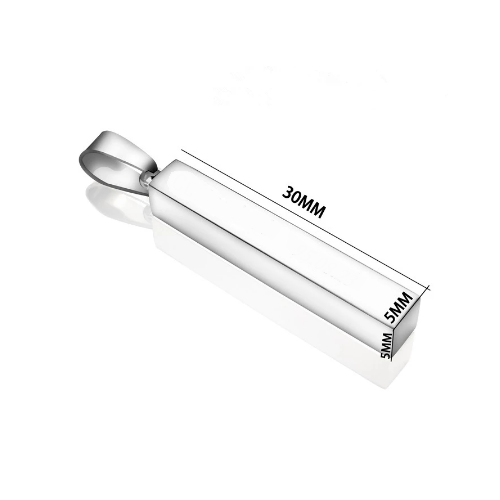 COLGANTE BARRA ACERO, PERSONALIZABLE EN 4 CARAS