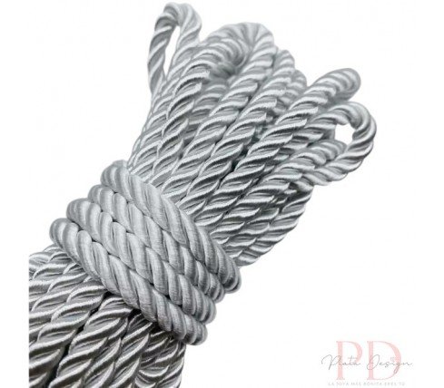 CORDÓN TRENZADO PLATEADO 5 MM