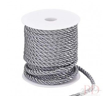 cordón trenzado de 5 milimetros plateado para bisuteria y manualidades