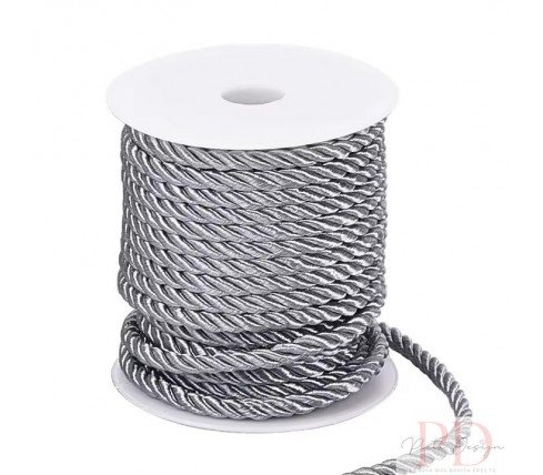 cordón trenzado de 5 milimetros plateado para bisuteria y manualidades