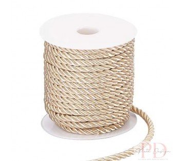 cordon trenzado color champán para joyas manualidades y artesania