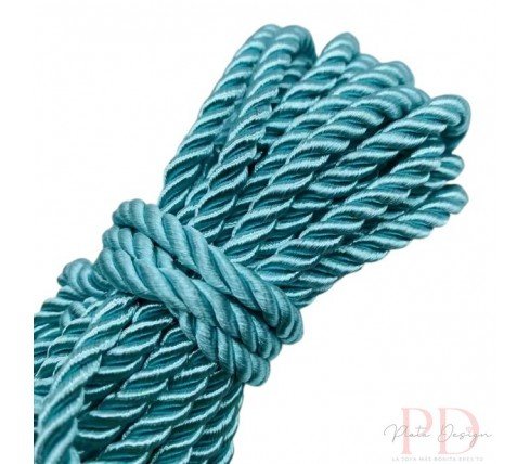 cordon azul trenzado brillante de 3 milimetros para joyeria y manualidades