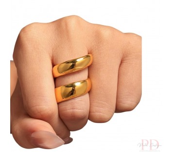 anillo espiral acero y oro anillos arena roja