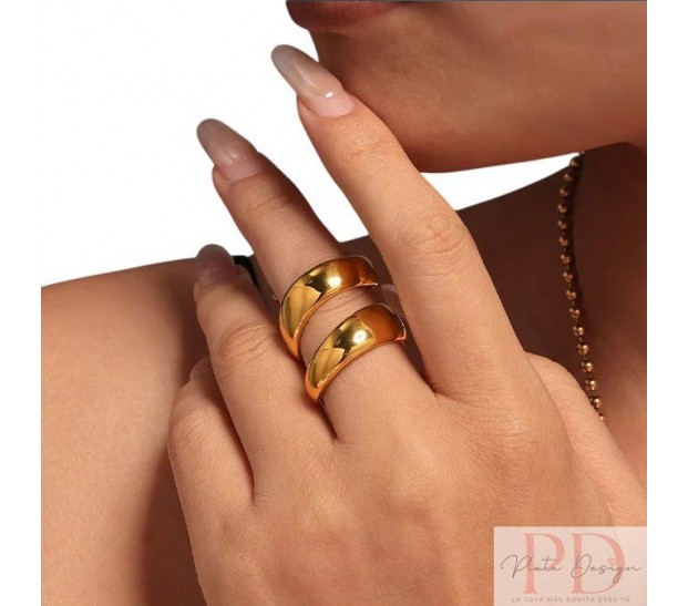 ANILLO ENROSCADO ACERO Y ORO WATERPROOF ANILLO ENROSCADO ACERO Y ORO WATERPROOF