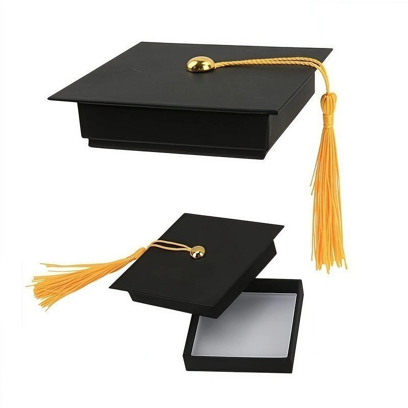 CAJA REGALO BIRRETE GRADUACIÓN, FIN DE CURSO, PROFESORES