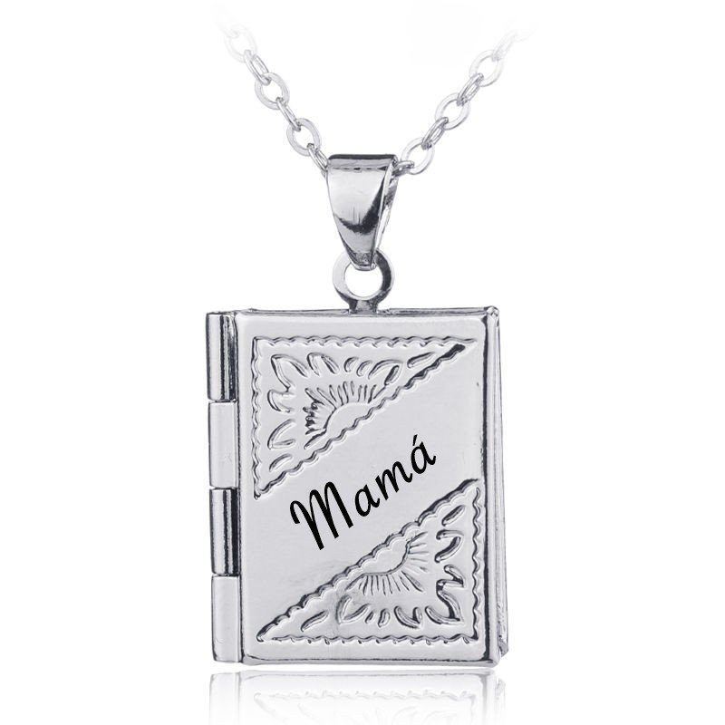 COLGANTE RELICARIO PORTAFOTOS LIBRO CON PLATA 925