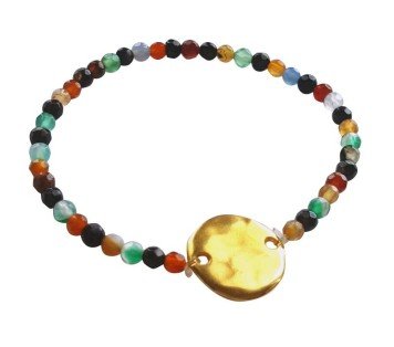 PULSERA PERSONALIZADA ÁGATA Y ZAMAK ORO