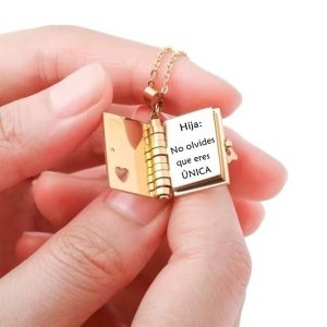 colgante libro paginas grabadas para hija