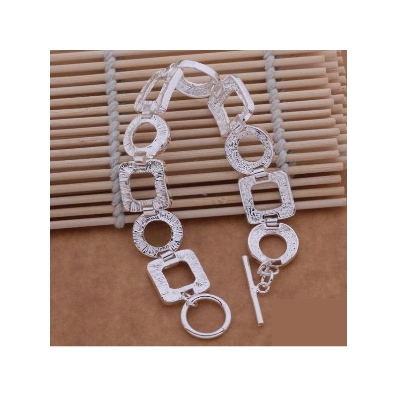 PULSERA ESLABONES ALTERNOS CON PLATA 925