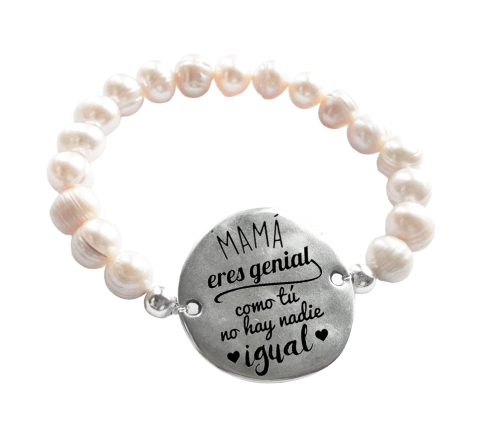 PULSERA PERSONALIZADA PERLAS Y ZAMAK