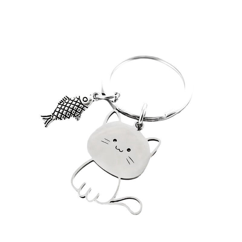 LLAVERO GATO CON PESCADO PERSONALIZADO